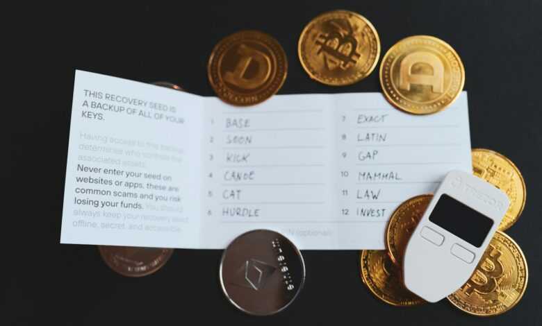 a cell phone sitting on top of a pile of coins
