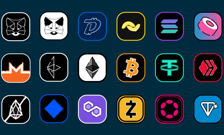 crypto, icons, cryptocurrencies