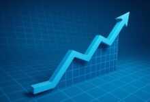 growth, arrow, upward, trend, success, finance, chart, blue, business, progress, increase, development, graph, statistics, market, achievement, rise, data, investment, future, ai generated